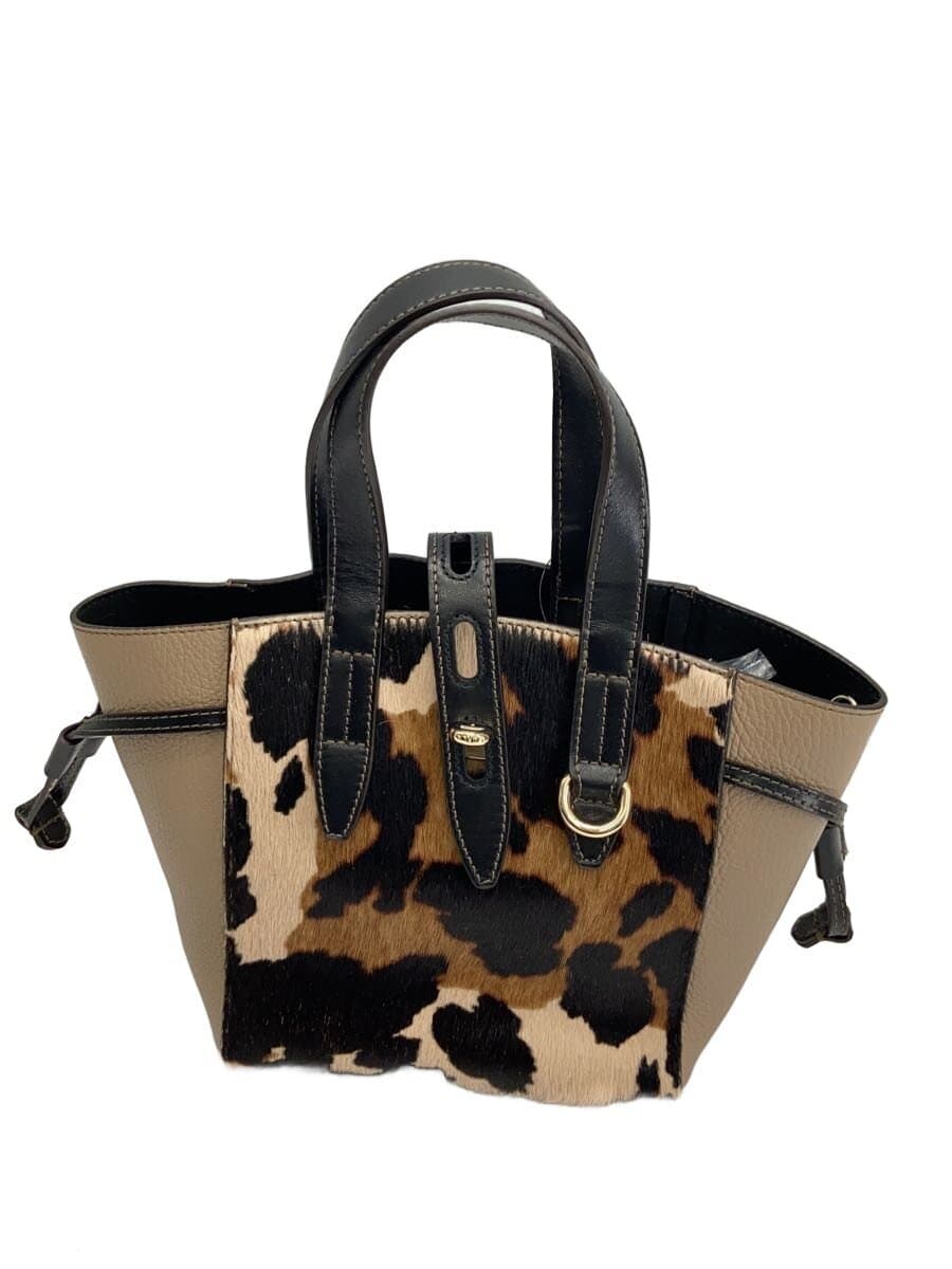 FURLA Handbag Leather Camel All Over Pattern