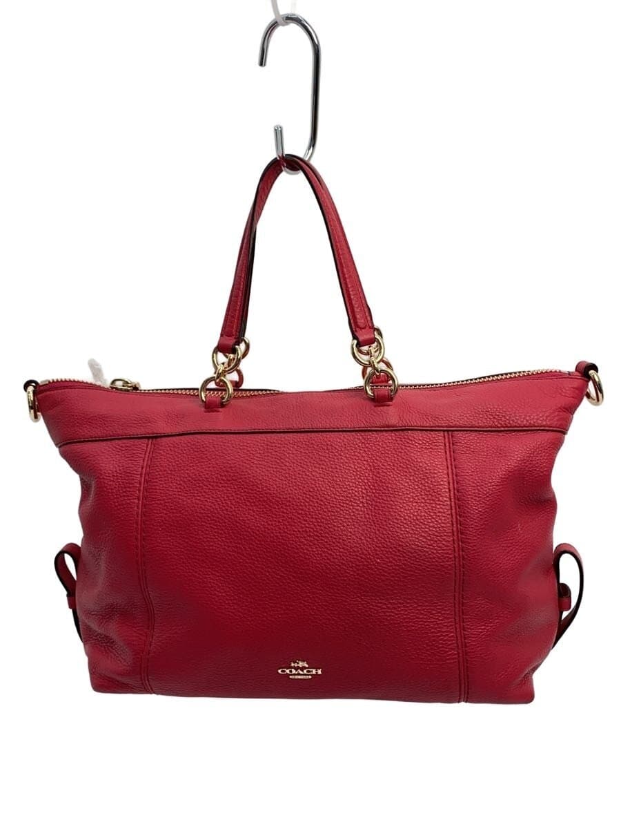 COACH Tote Bag Leather PNK F59325 Corner Scuff