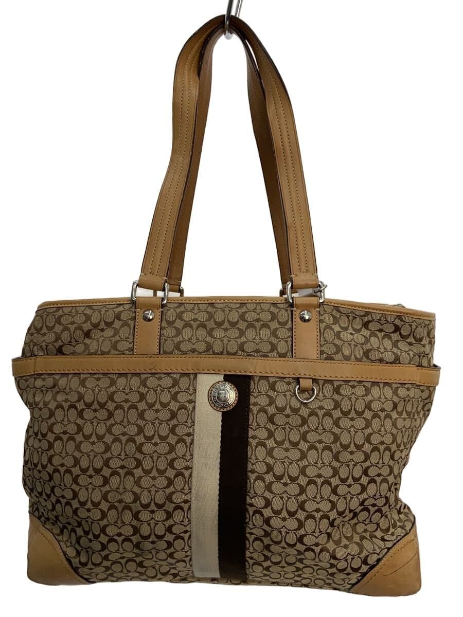 COACH Bag Canvas BEG All Over Pattern F13813