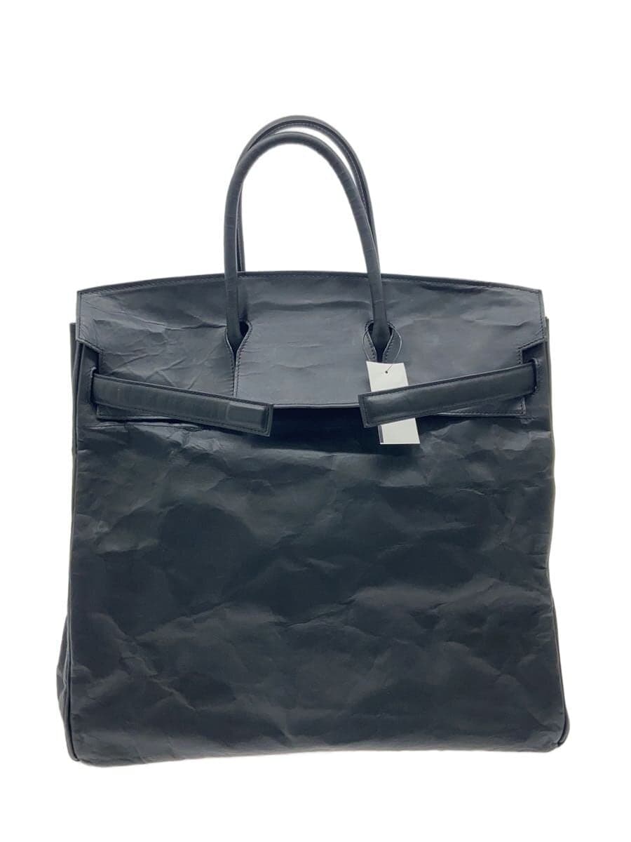 DUREN tote bag leather black plain dur-ma001