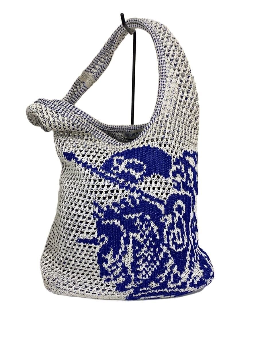 BURBERRY Crochet Bag Shoulder Bag Rayon WHT All Over Pattern 8090651
