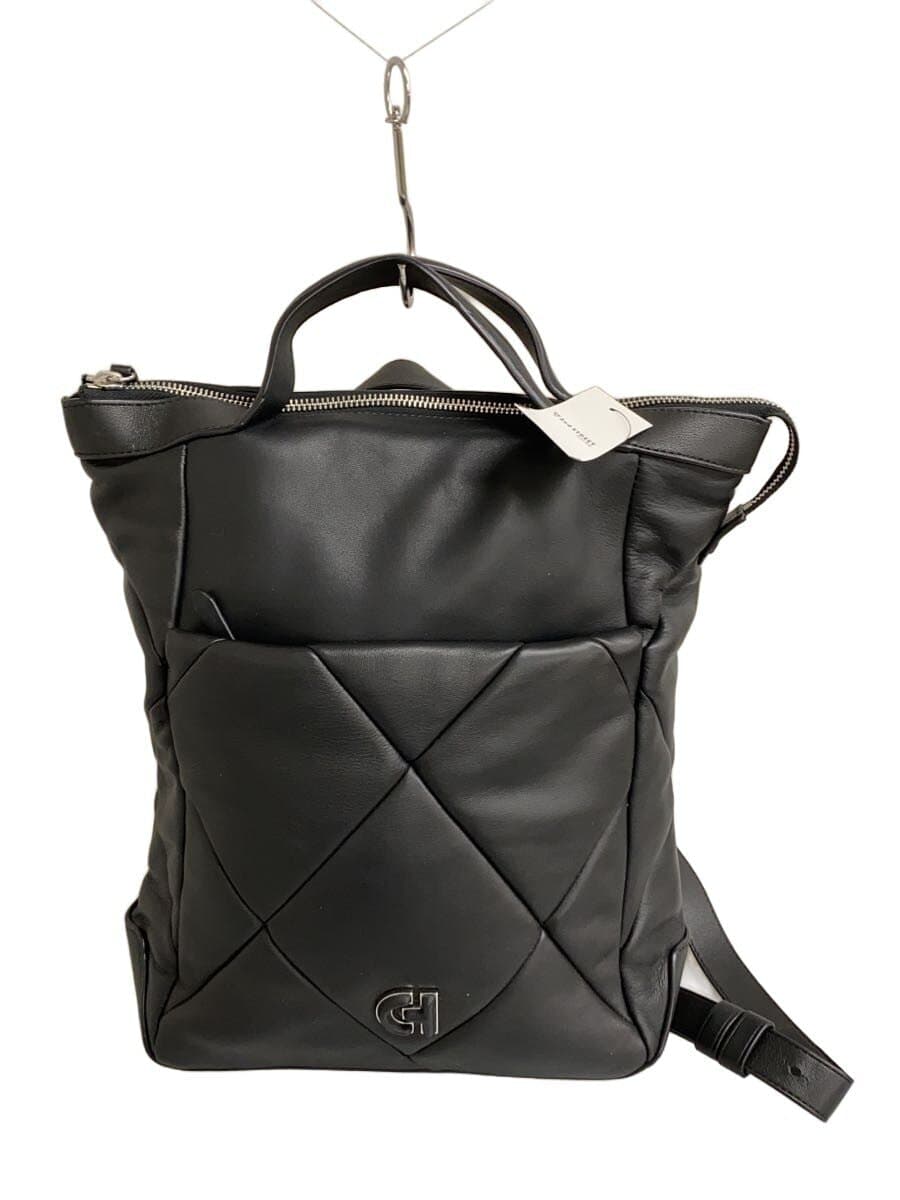 COLE HAAN Small Grand Ambition Puff Convertible Backpack Leather BLK U06270
