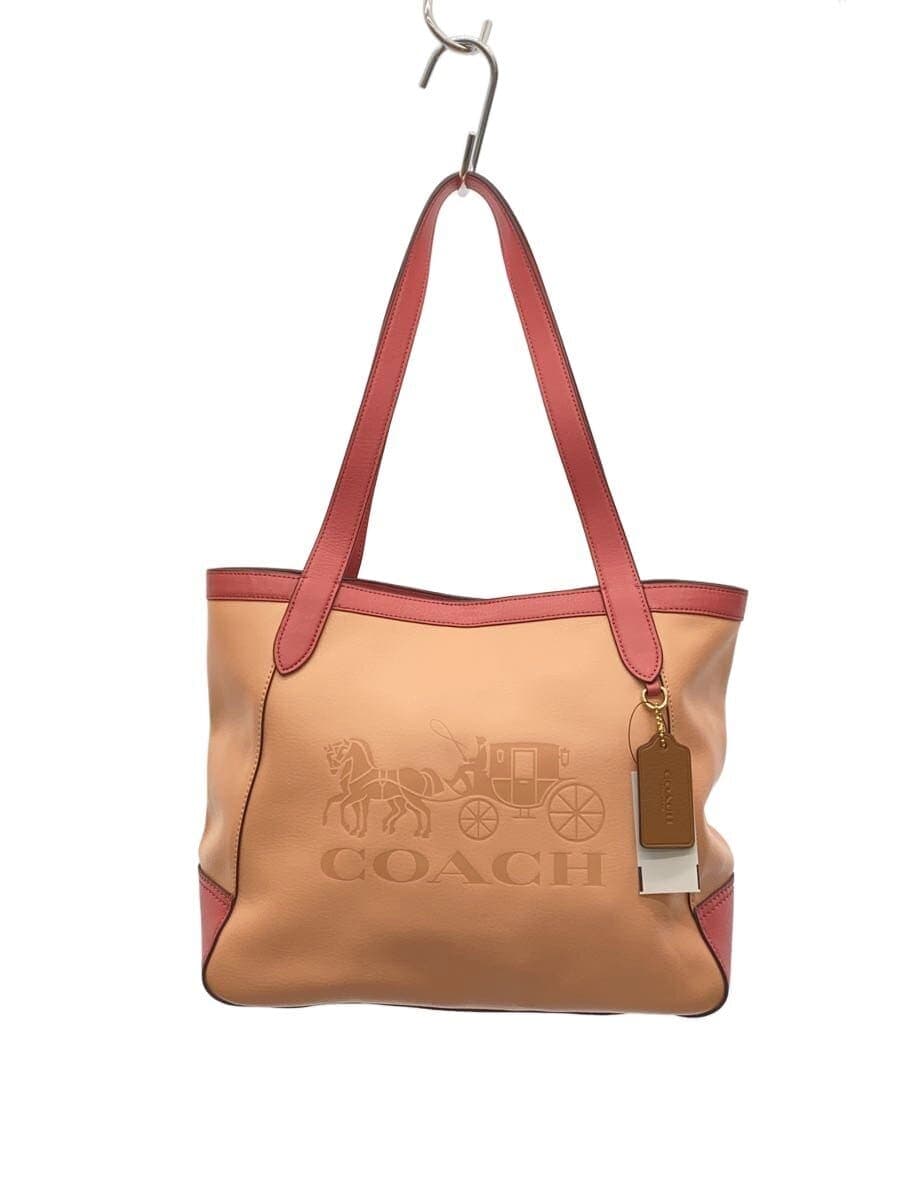COACH Tote Bag_Color Block_With Horse and Carriage_Pink Leather Leather PNK