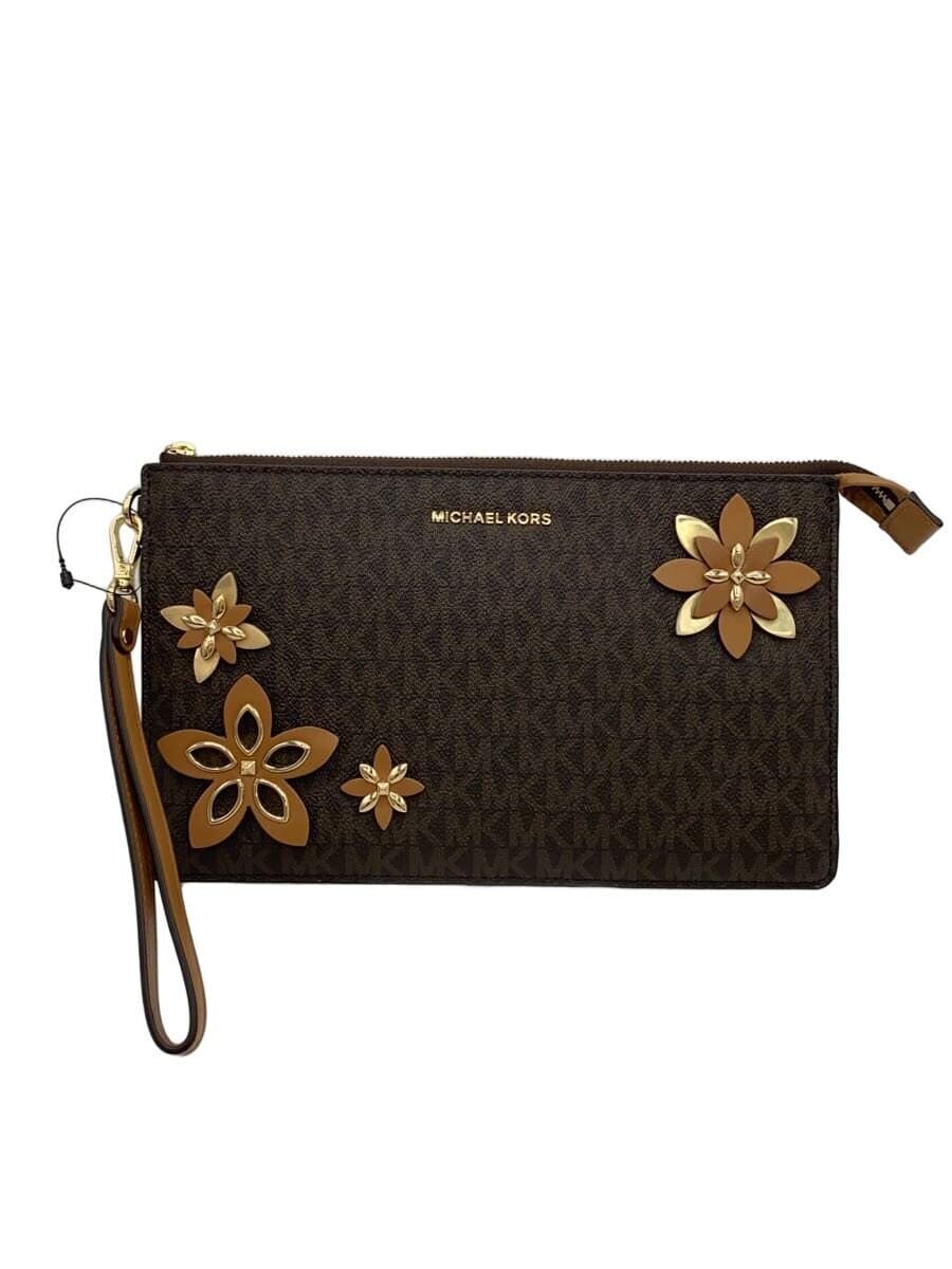 MICHAEL KORS clutch bag -- BRW all-over pattern 32H6GFAW3B