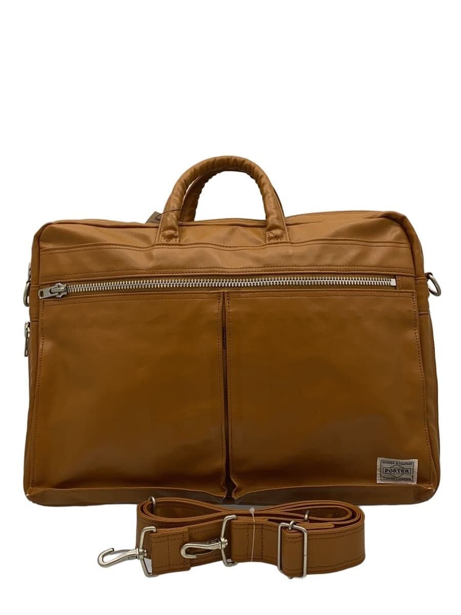 PORTERFREE STYLE 2WAY Briefcase PVC Camel Free Style 707-08208 Used with