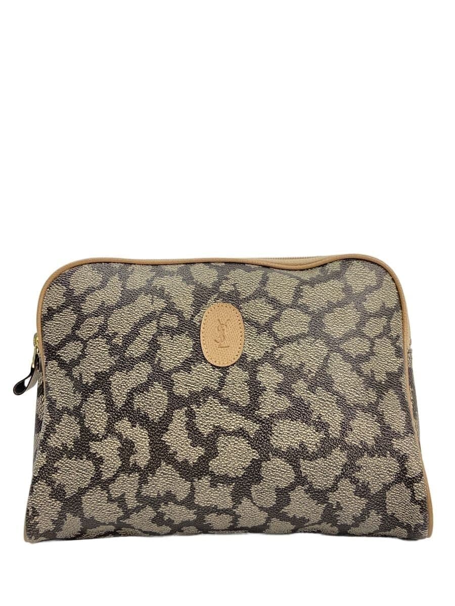 YVES SAINT LAURENT Second Bag Leather GRY All Over Pattern