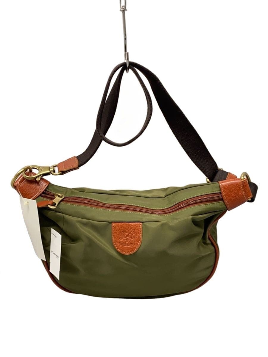 IL BISONTE Label Shoulder Bag Nylon GRN