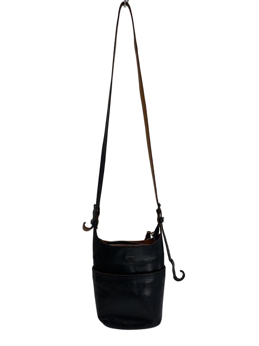 GENTEN Shoulder Bag Leather NVY Solid 44100-86