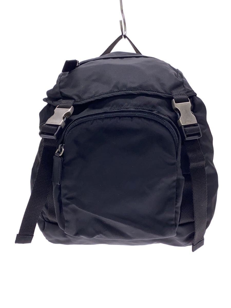 PRADA backpack nylon black V140 slight dirt metal tarnish