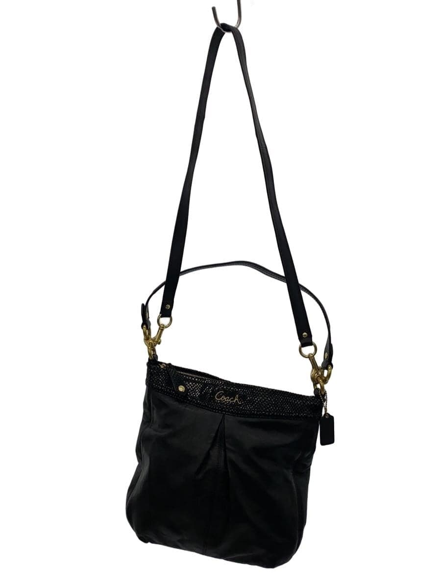 COACH Shoulder Bag Leather BLK
