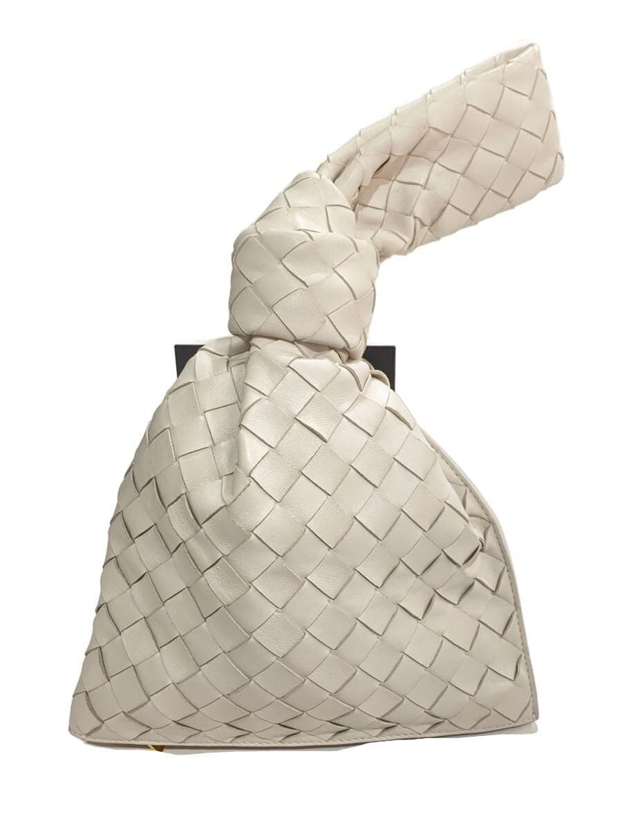 BOTTEGA VENETA Twist Intrecciato Handbag Leather WHT