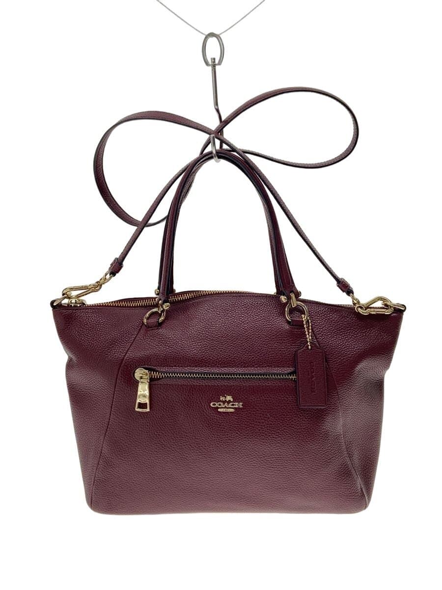 COACH Handbag_Pebbled _All Leather Leather RED