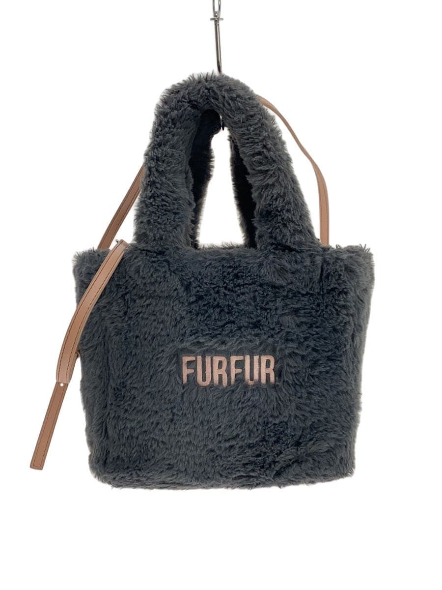 furfur Eco Fur Tote Bag Handbag Gray