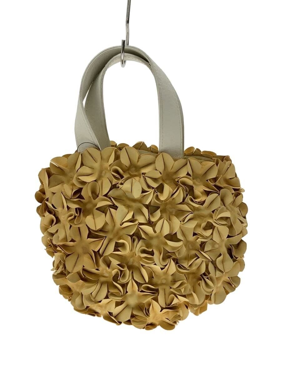 COMME des GARCONS RUBBER FLOWER HAND frill BAG Handbag -- Beige