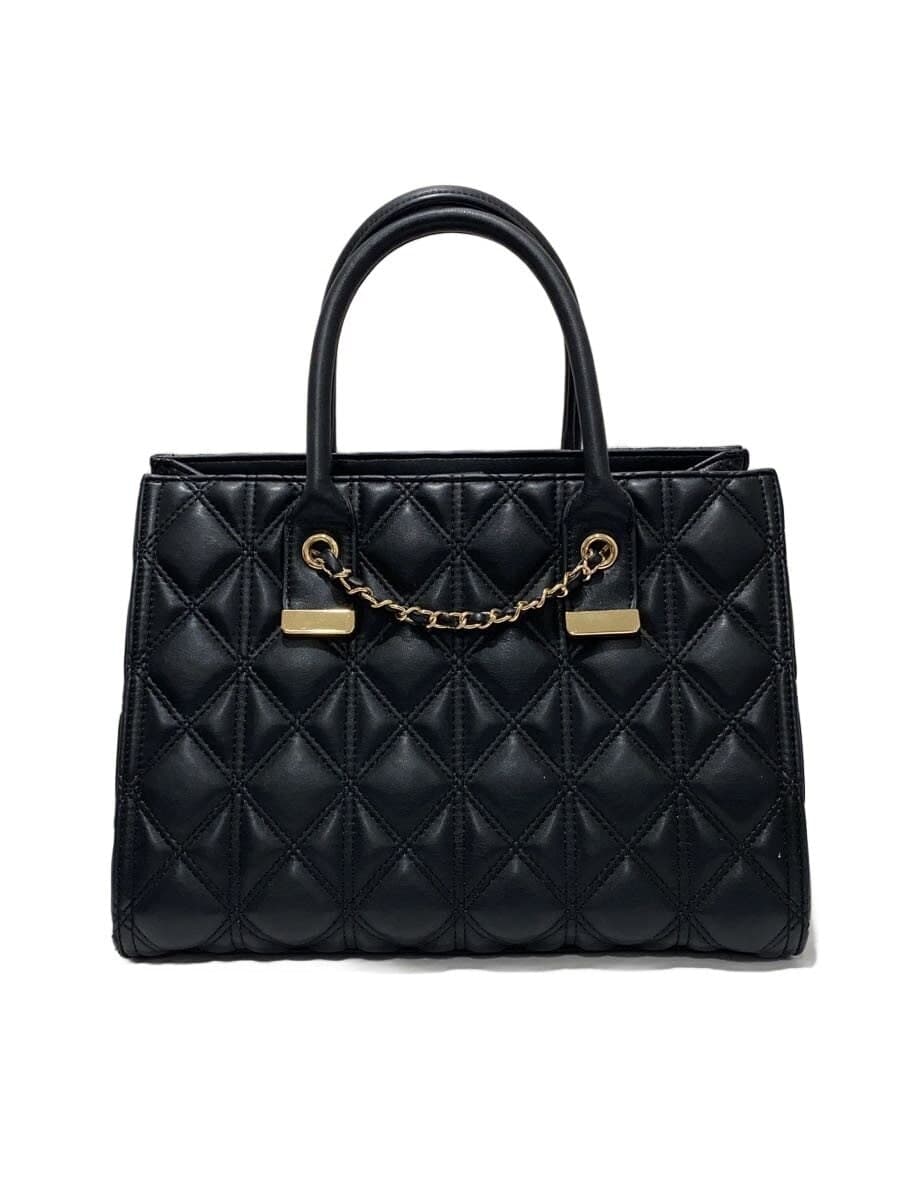 RANDA2-Way Chain Design Quilted Tote Bag Tote Bag BLK