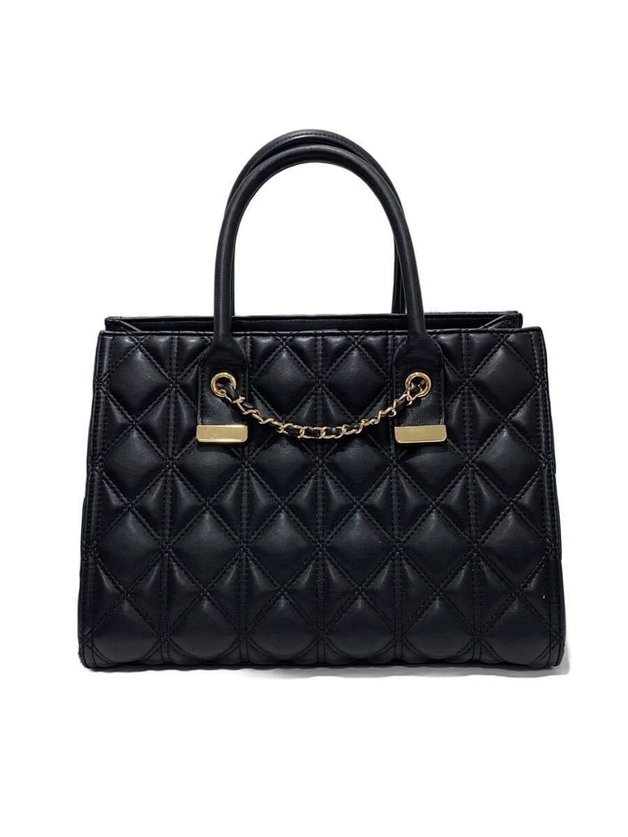 RANDA2-Way Chain Design Quilted Tote Bag Tote Bag BLK