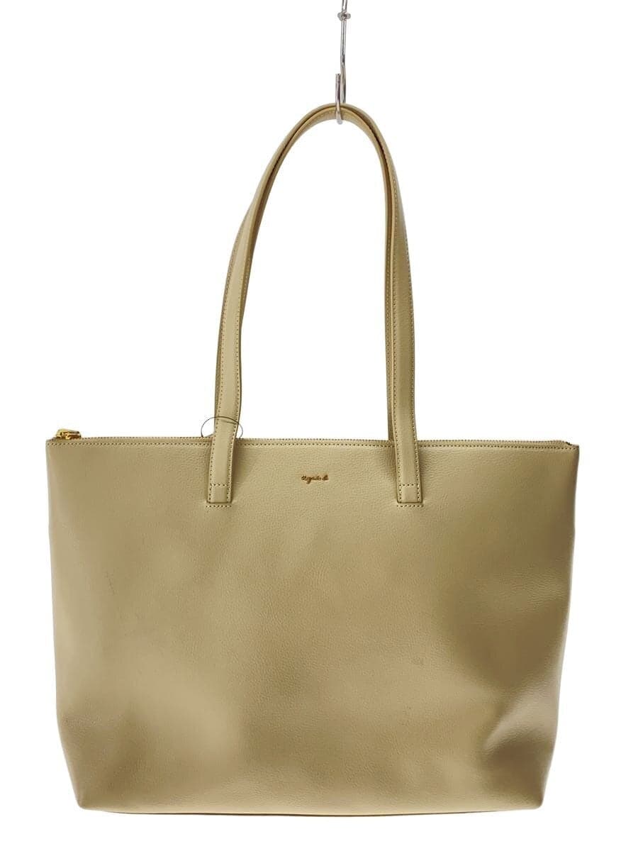 agnes b. Tote Bag Cowhide CRM IS11HZ-07