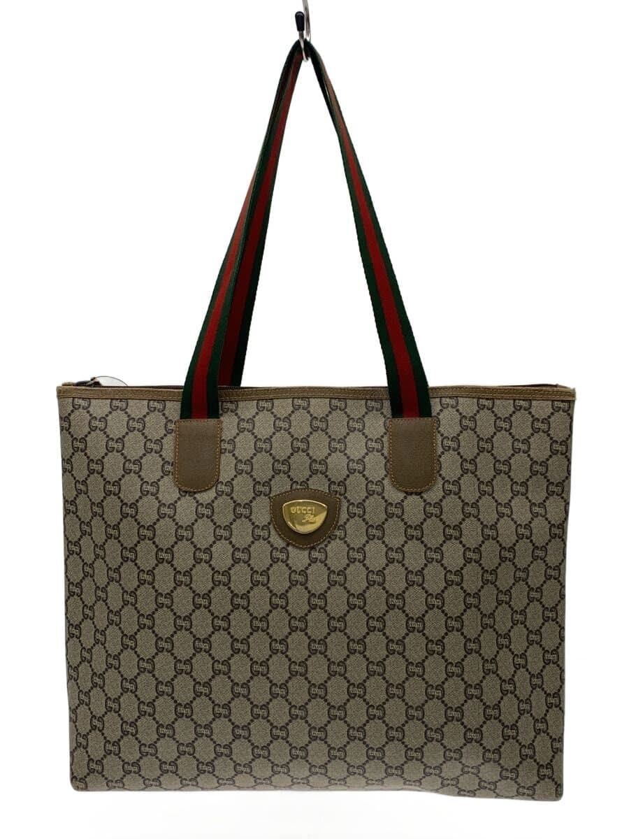 GUCCI PLUS Tote Bag Leather BRW All-over pattern