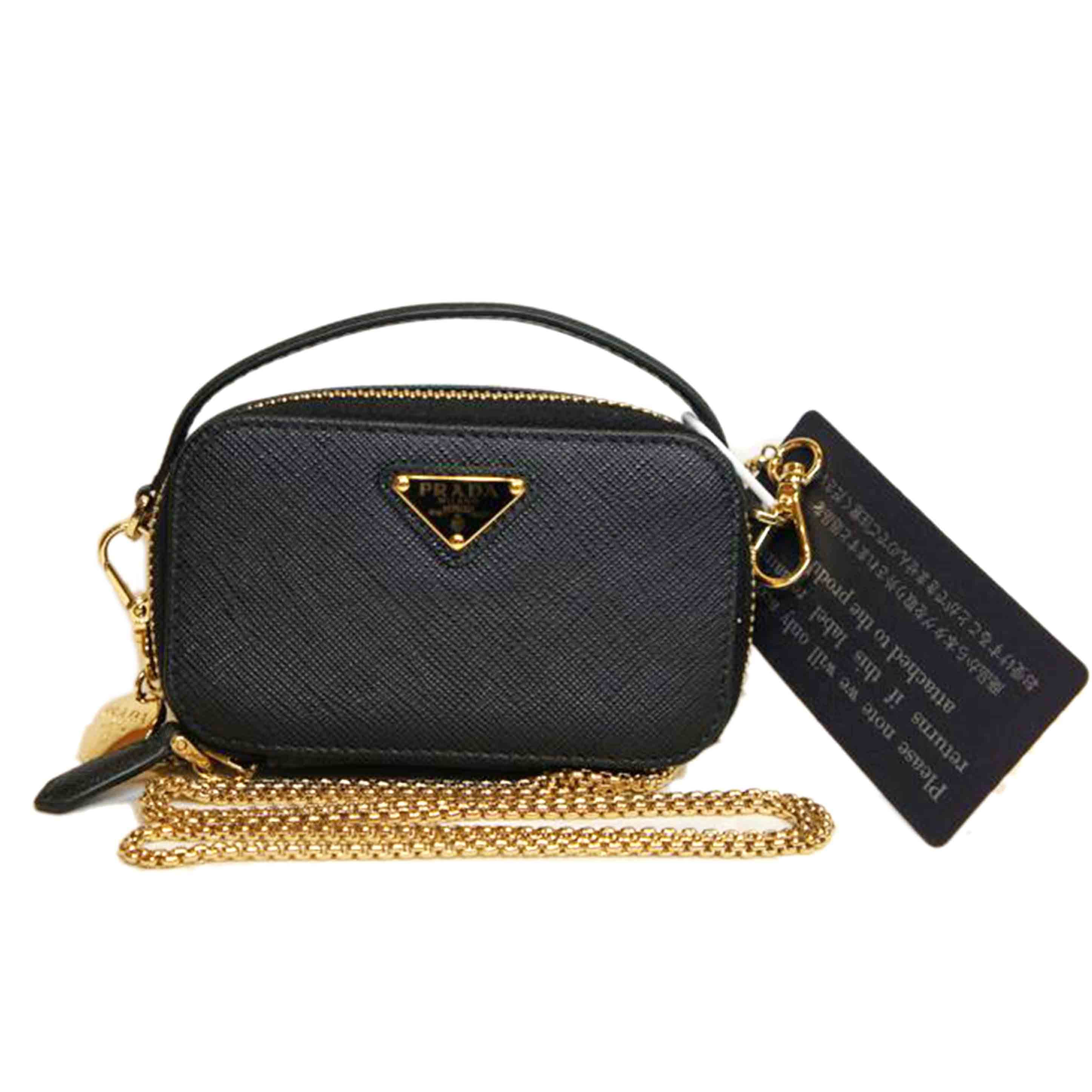 PRADA Saffiano Leather Mini Chain Pouch 62 SA Rank 92Used 62