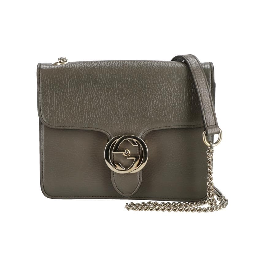 GUCCI Interlocking G Leather Chain Shoulder Bag 510304 525*** AB Rank 93Used