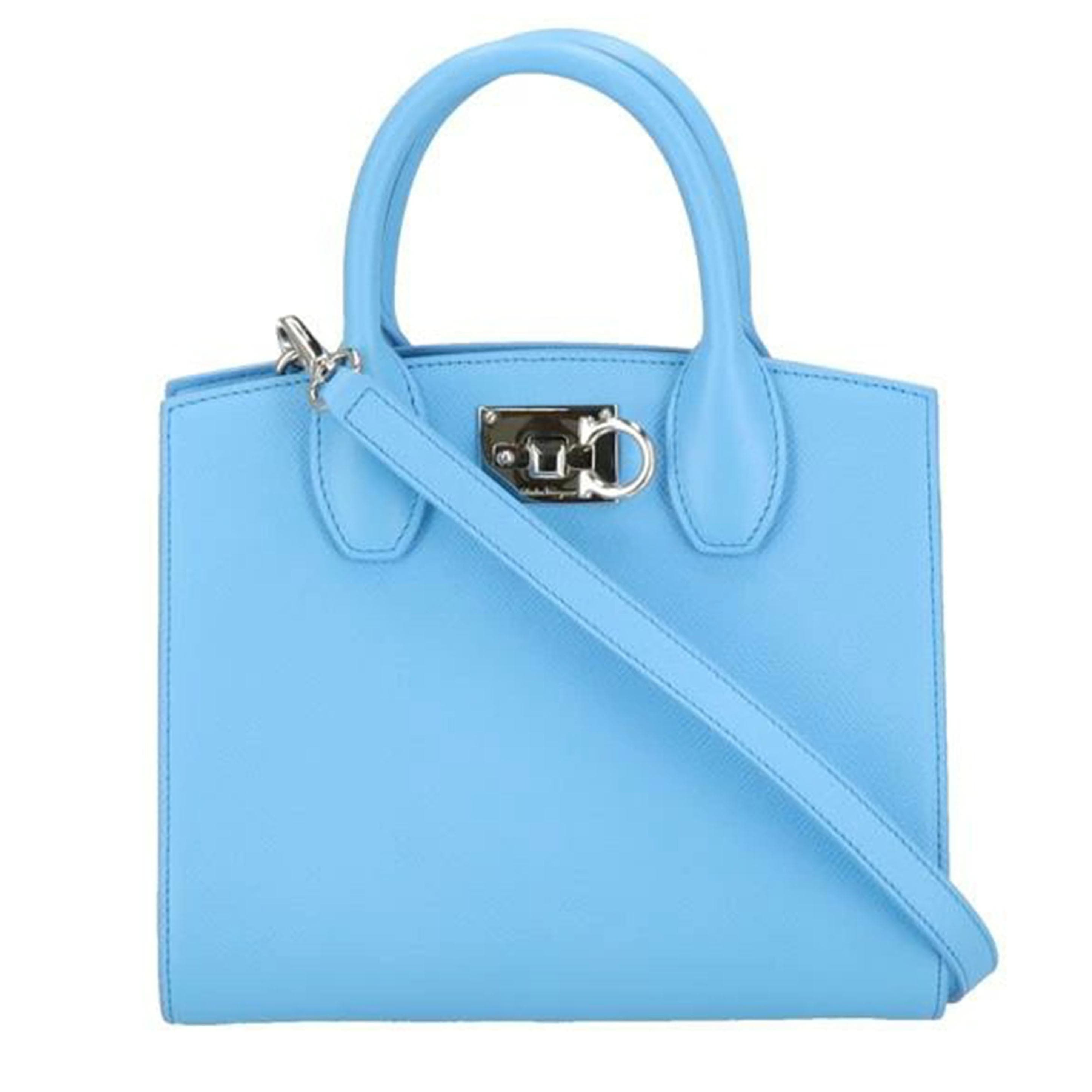 S. Ferragamo Salvatore Ferragamo Studio Box S Gancini Blue EZ21 1424 SA Rank 24