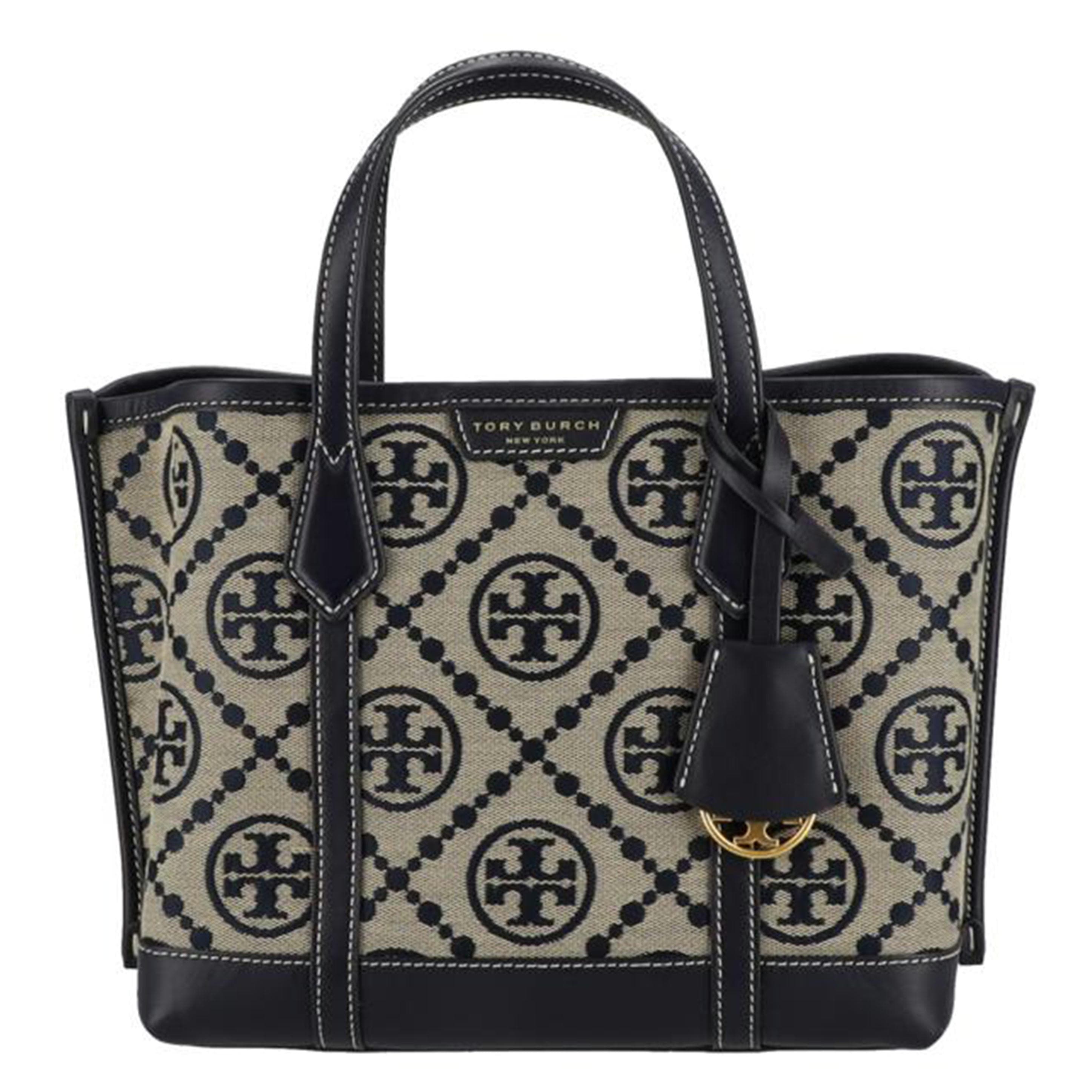 TORY BURCH Tory Burch Monogram Small Triple Compartment Tote Bag AB Grade 24