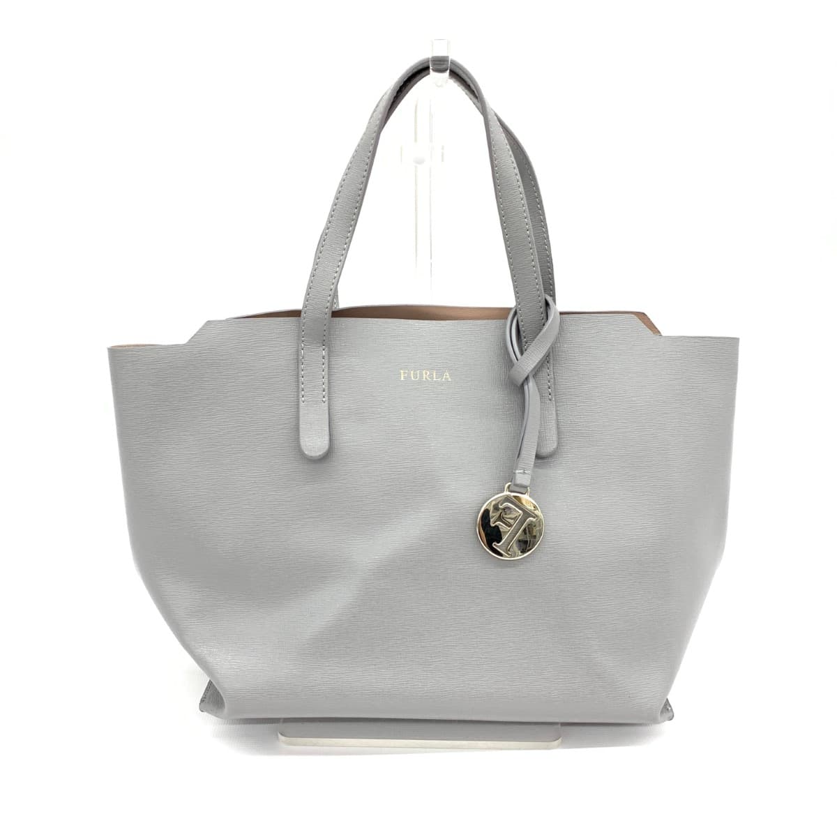 FURLA Mini Tote Bag in Good Condition Gray Leather Women's Bag