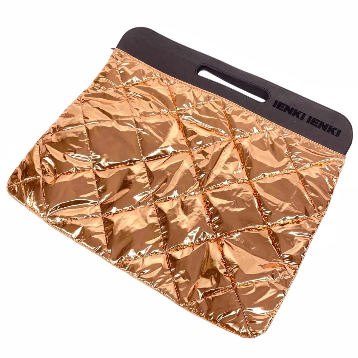 IENKI IENKI handbag in good condition, orange nylon, integrated handle, metallic quilting, padded, ladies' bag