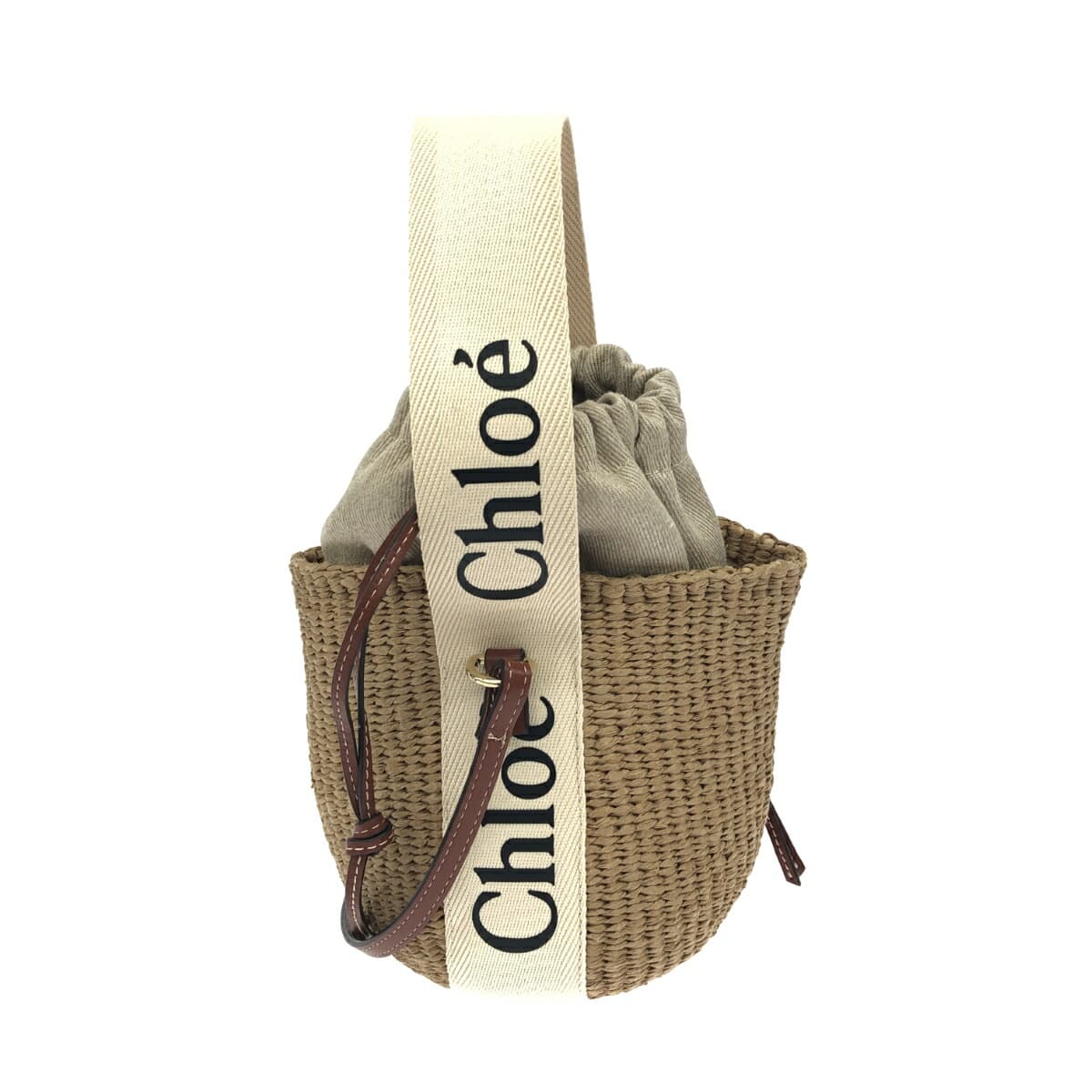 Chloe x Mifuko Woody Small Bucket 2WAY Bag Good Condition Beige Women's Multifunctional Bag