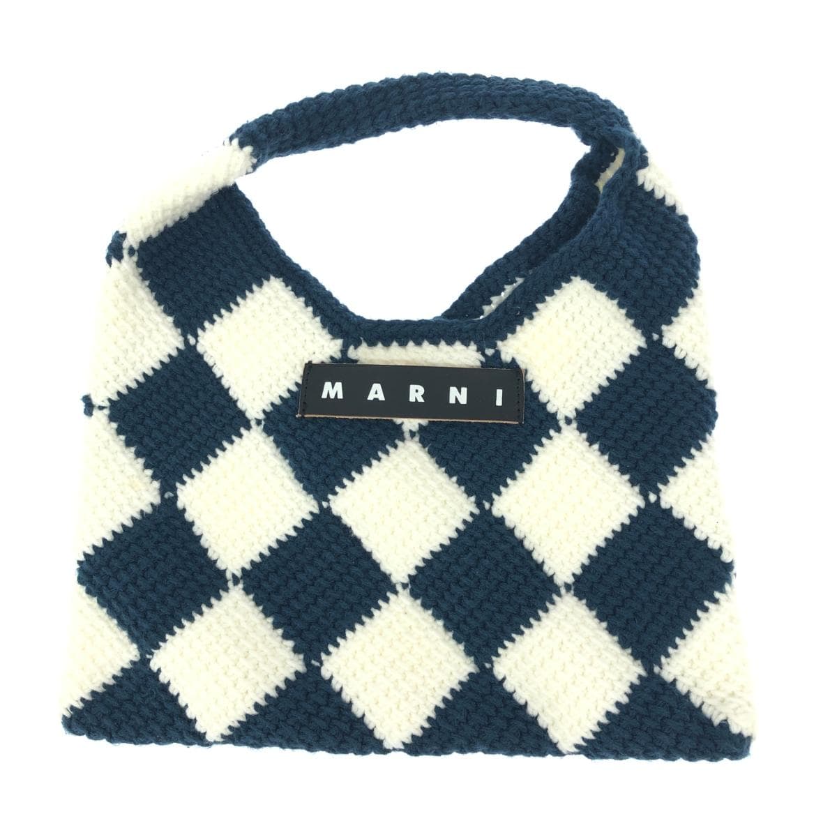MARNI Handbag White/Navy Market Tech Wool Women's bag