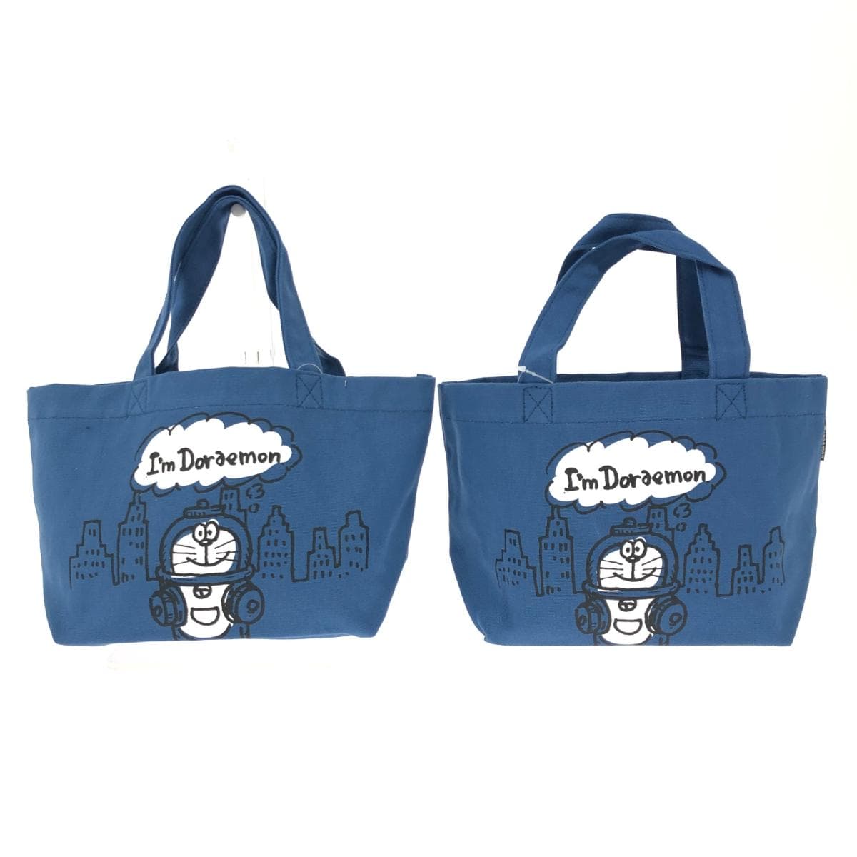 Sanrio I'm Doraemon Tote Bag Unused Set of 2 Navy Canvas Lunch Tote Unisex bag