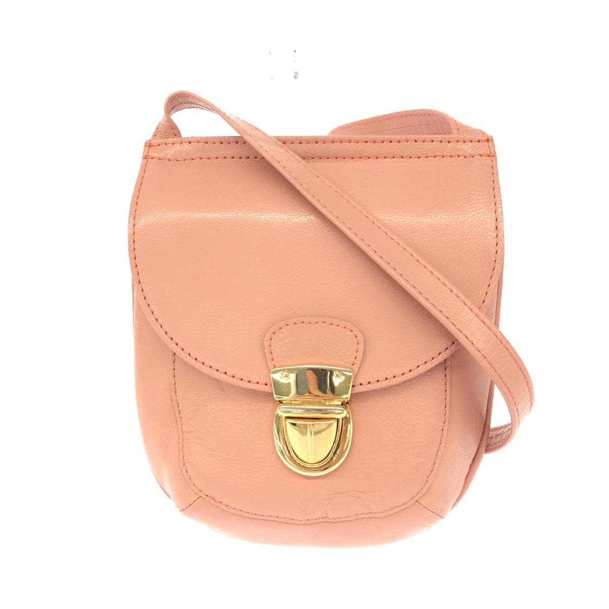 OSAM Mini Shoulder Bag in Excellent Condition Pink Beige Leather Women's Crossbody Bag