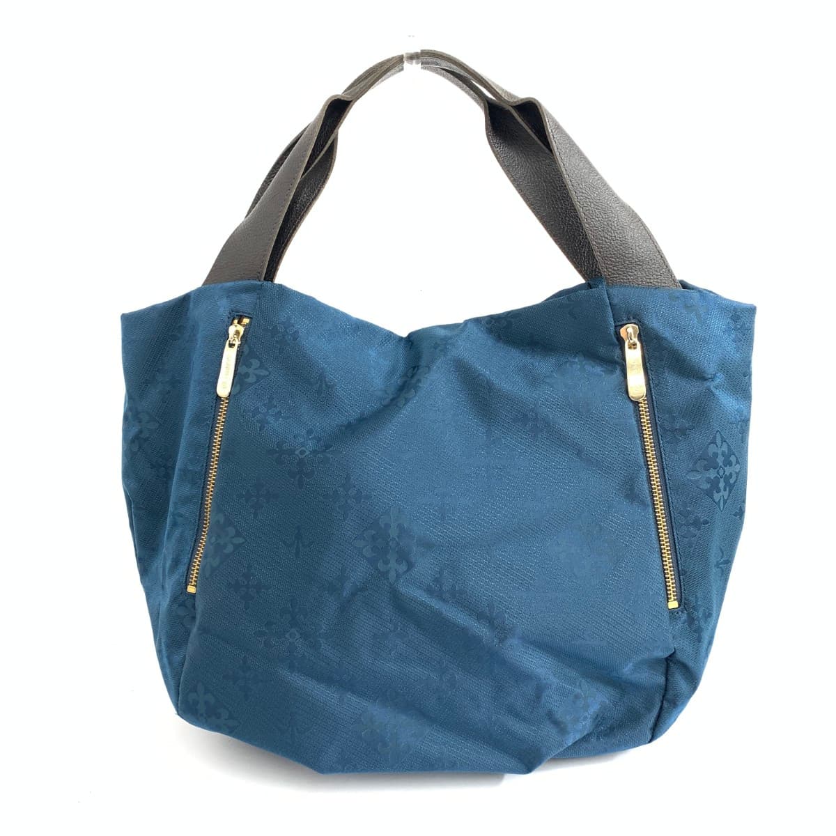 Russet Rassit Large Tote Bag Tote Bag Good Condition Navy Jacquard Monogram Ladies Bag