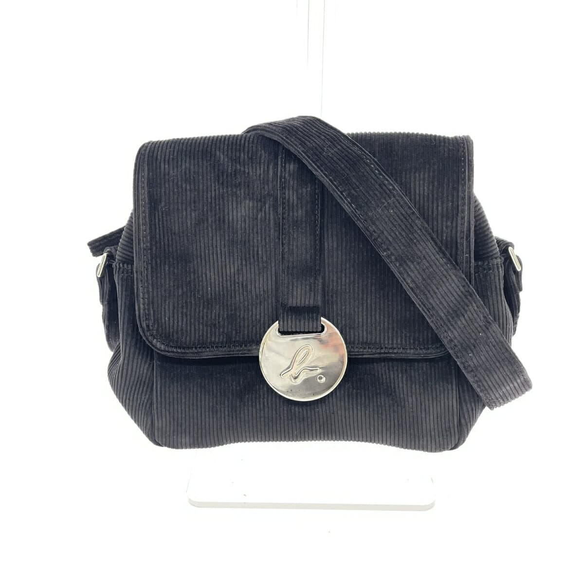 agnes b. Agnes B. shoulder bag black corduroy women's crossbody bag