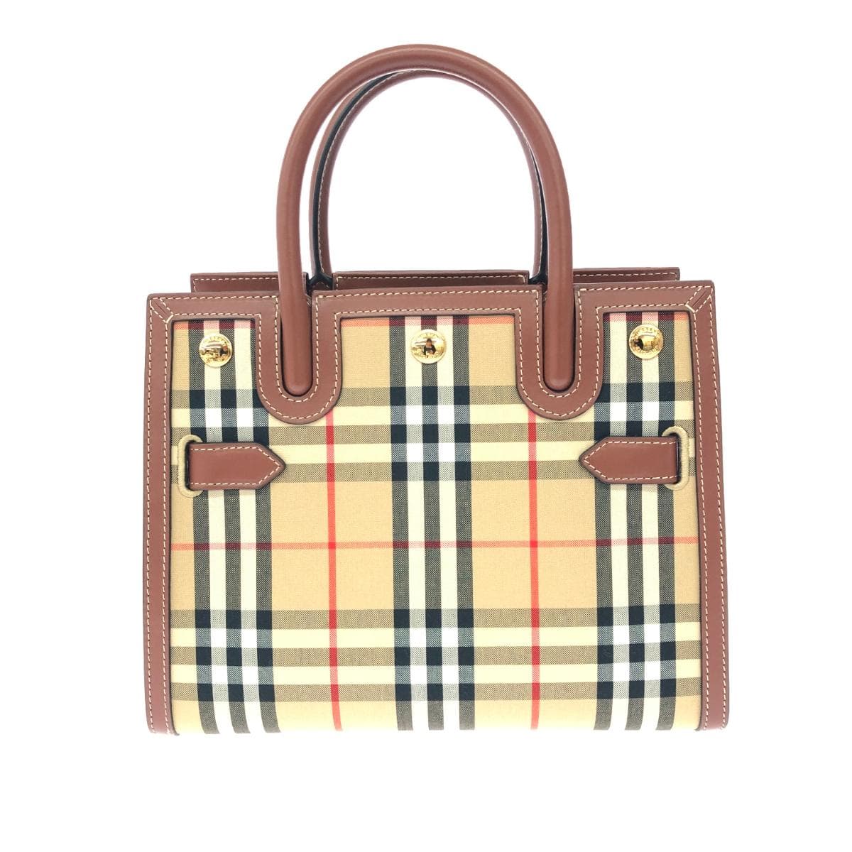 BURBERRY LONDON Burberry London Title Mini 2WAY Bag Excellent Condition 8025267 Beige Leather Vintage Check Women's Multi-functional