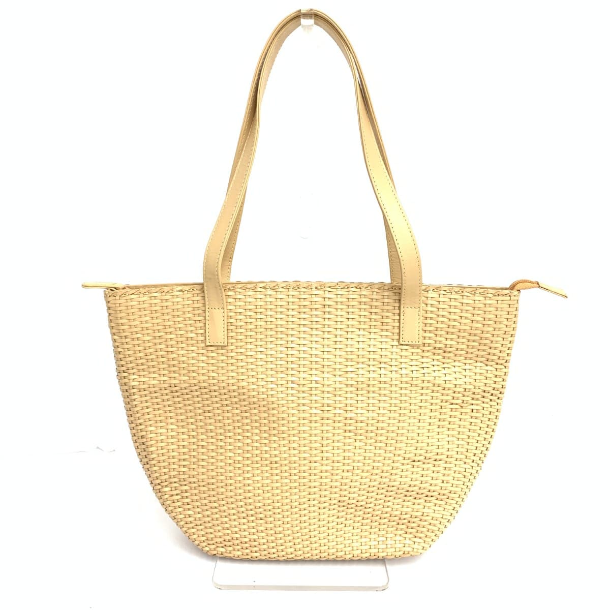 Fresca (Ginza Yoshinoya) Fresca Tote Bag Beige Leather Woven Women's Bag