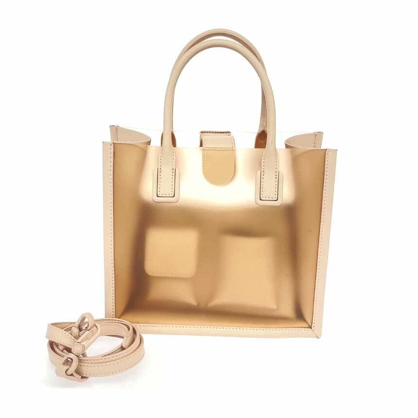 CHARLES&KEITH 2WAY Handbag Beige Vinyl × PVC Women's bag