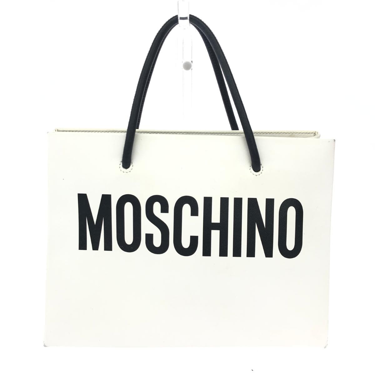 MOSCHINO 2WAY Bag Shopper / Leather White Ladies