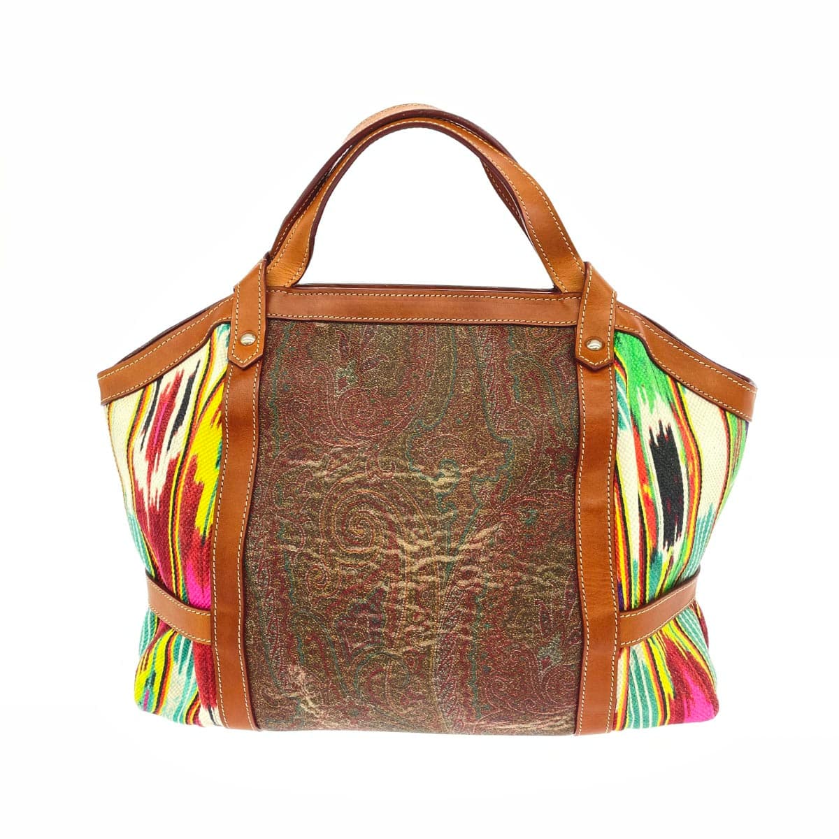 ETRO Handbag Paisley/PVC × Canvas/Combination Design Brown Ladies
