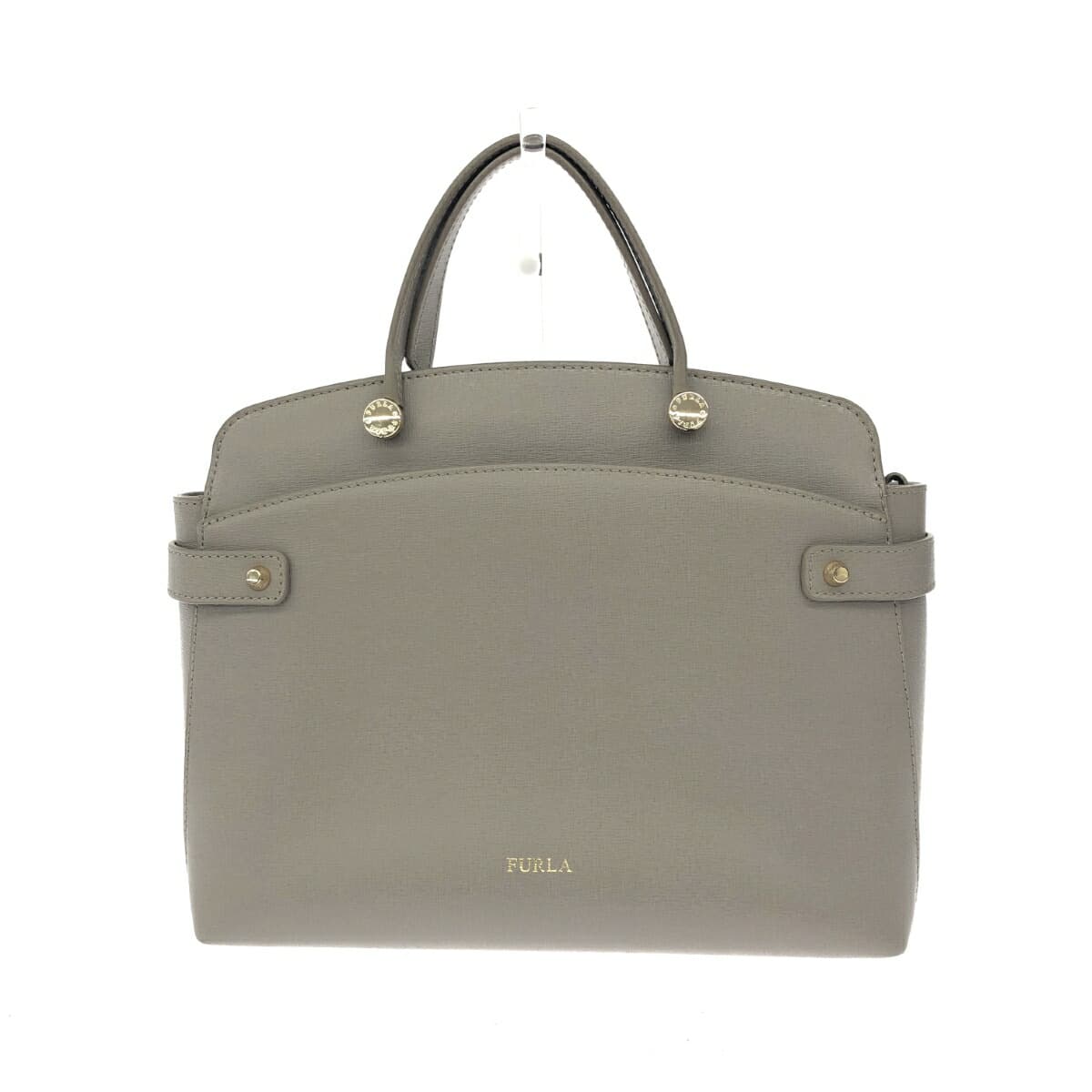 FURLA 2WAY Bag / Agatha M Good Condition PVC Gray Beige Ladies