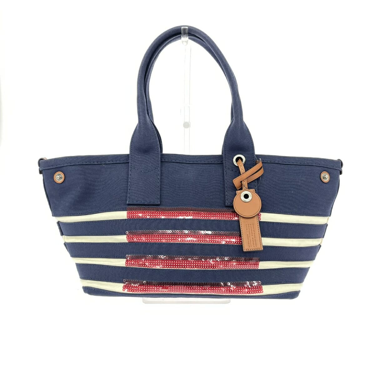 MARC BY MARC JACOBS 2WAY Tote Bag / Saint-Tropez Border / Sequin / Canvas Navy