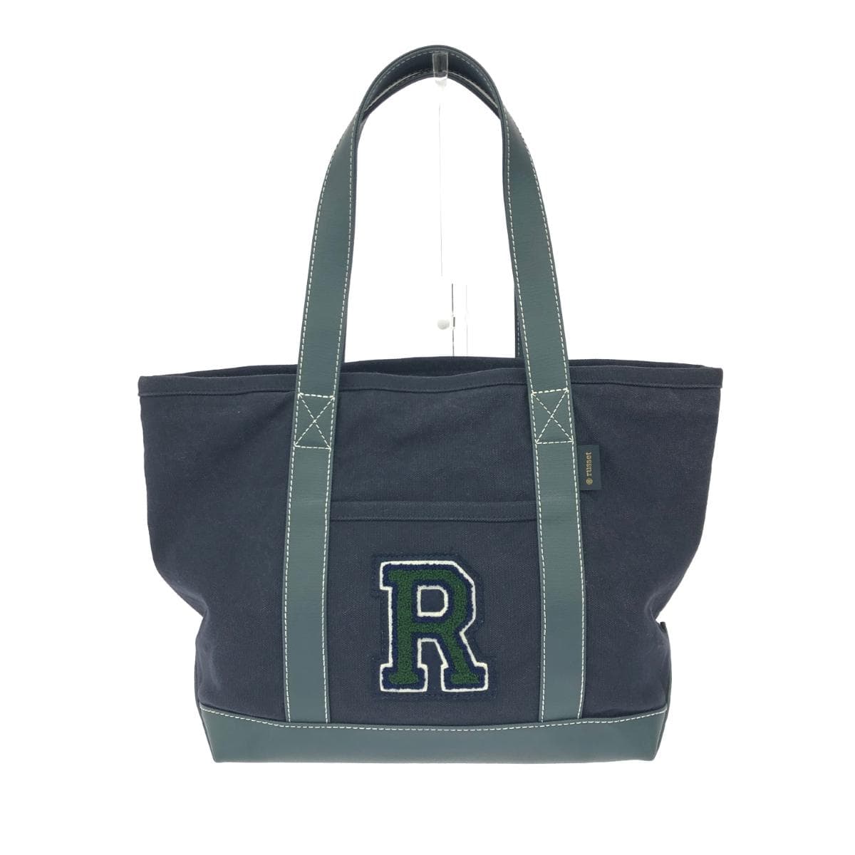 Russet Roshito Tote Bag R Logo Canvas Navy Ladies