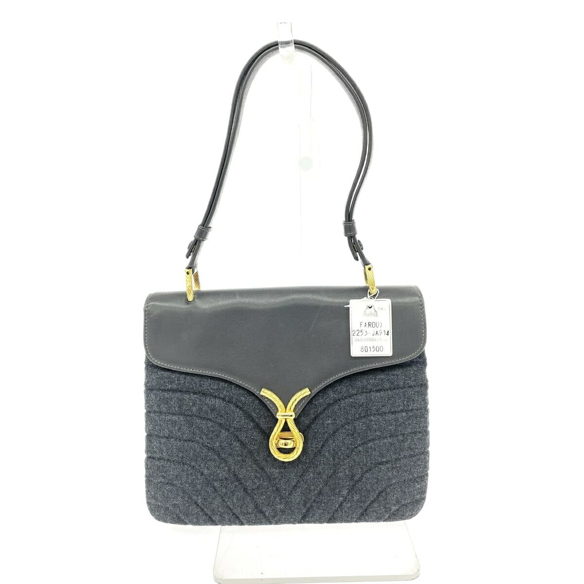 JEANFRANÇOIS Jean-François Semi-Shoulder Bag Excellent Condition Quilted/Felt/Leather Gray Ladies