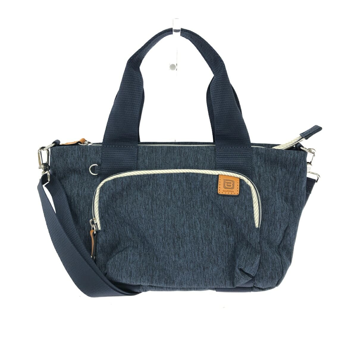 beside.u Versailles Versailles / 2WAY shoulder bag in excellent condition, denim pattern / nylon, navy, ladies
