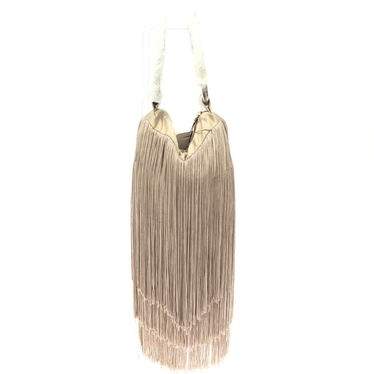 FARRAHSLOANE Farrah & Sloane Handbag Unused Item Fringe/Circle Handle Beige Women's