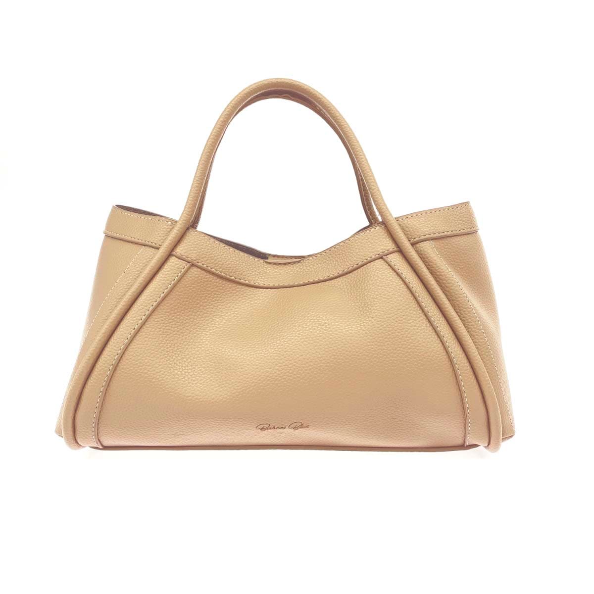 BarcosBlue Balcos Blue 2WAY Tote Bag PU Leather Beige Women's