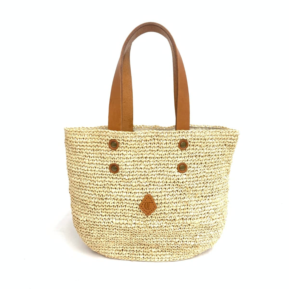 CLEDRAN Cledran Basket Bag Leather Handle Beige Women's