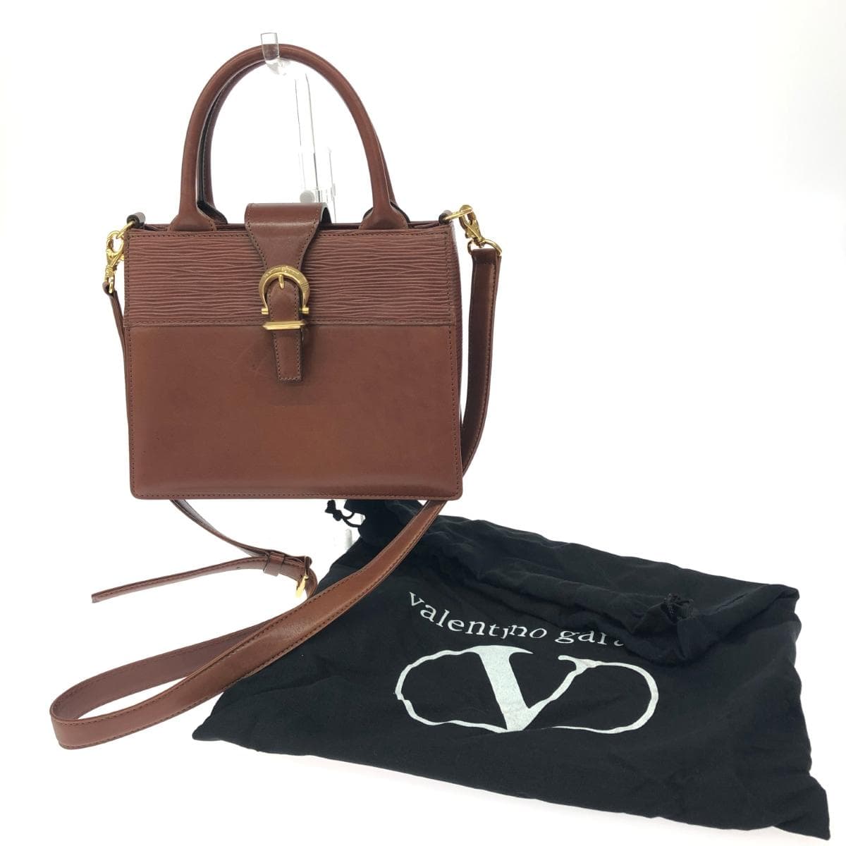 Valentino Garavani 2WAY Bag / Vintage Leather Brown Women's