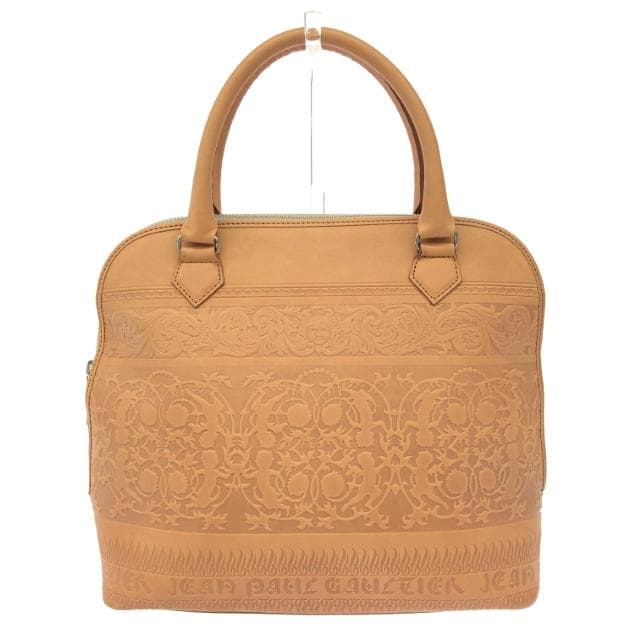 JEAN PAUL GAULTIER Handbag Angel/Embossed Leather Brown Women's