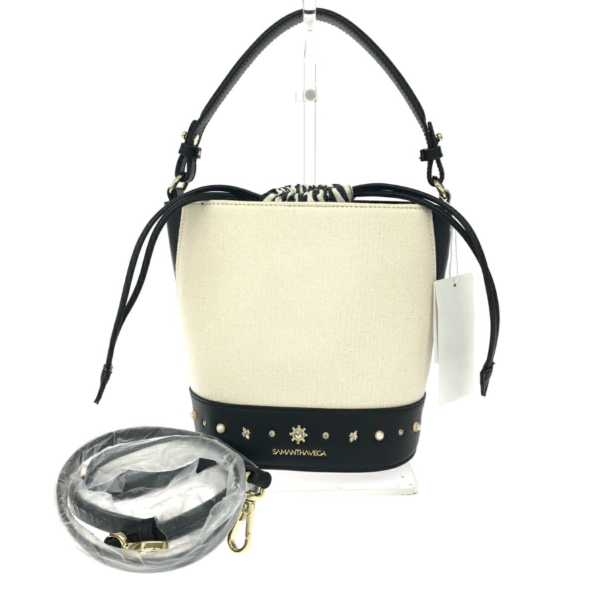 Samantha Vega 2WAY bag unused item bucket black/white ladies